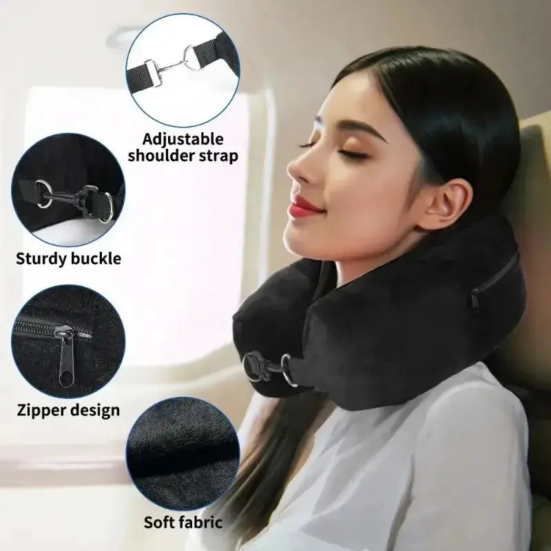 Fillable U-Shaped Travel Neck Pillow (available in 3 colours) – view 3