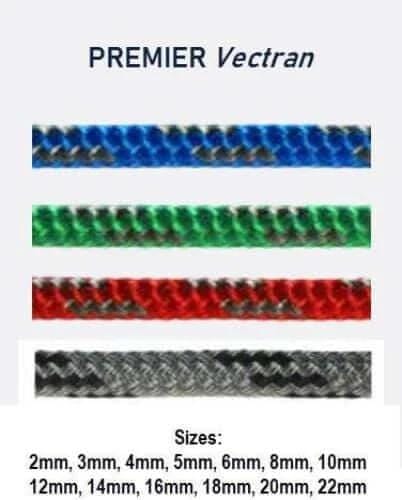Premier Vectran Lines by Fineline for Halyards and Fixed Load High Strength Low Stretch Sail Rigging Sold by Metre