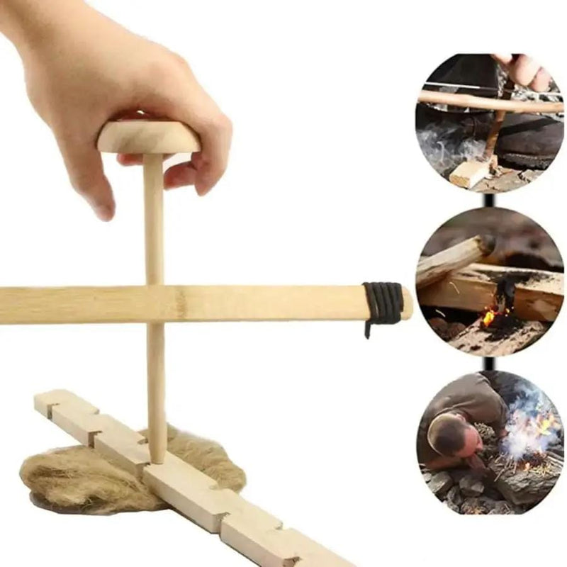 9eight5 Tools & Kits (multipurpose) Fire Starter - Wood Bow Drill Fire Starter - Wood Bow Drill