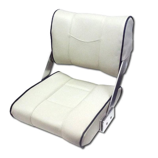 Absolute Marine Fisherman Deluxe Reversible Boat Seat White, Rugged Aluminum Frame, Marine Grade Comfort For Anglers