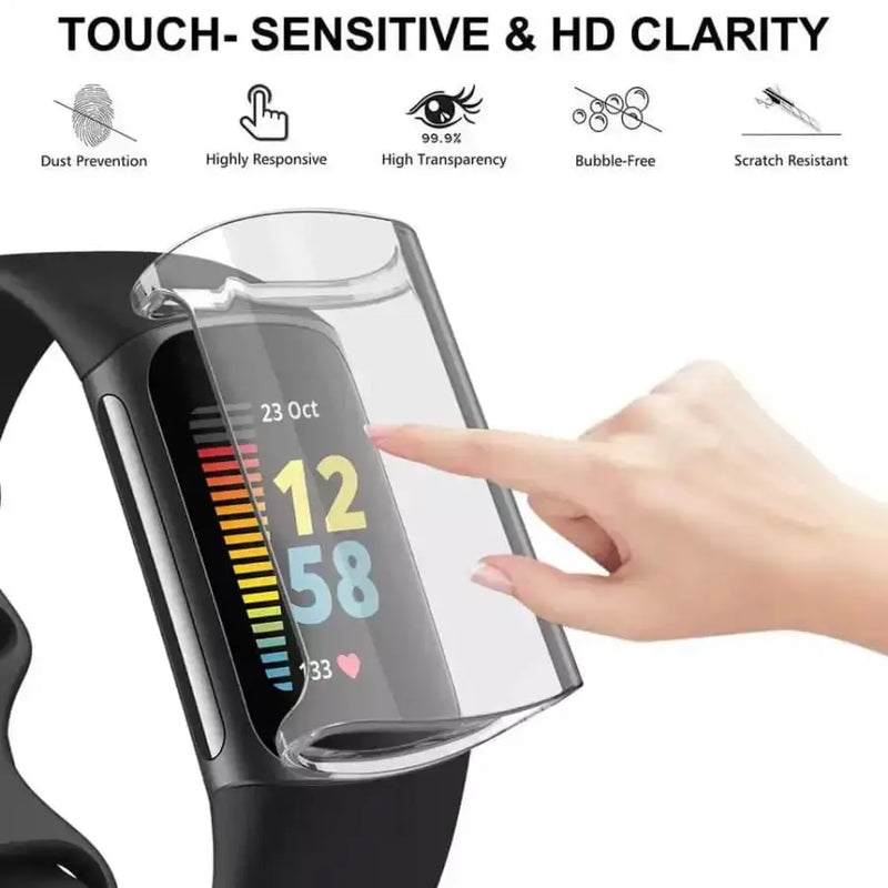 Habicare Watch case Protective Case for Fitbit Charge 5 (Clear) Protective Case for Fitbit Charge 5 (Clear)