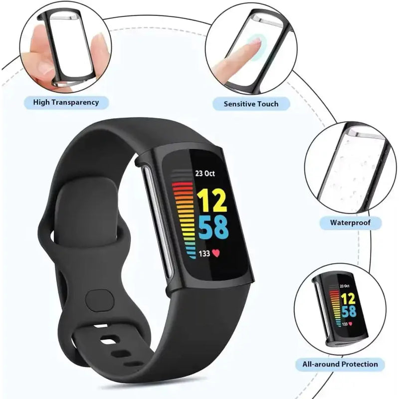 Habicare Watch case Protective Case for Fitbit Charge 6 (Silver) Protective Case for Fitbit Charge 6 (Silver)
