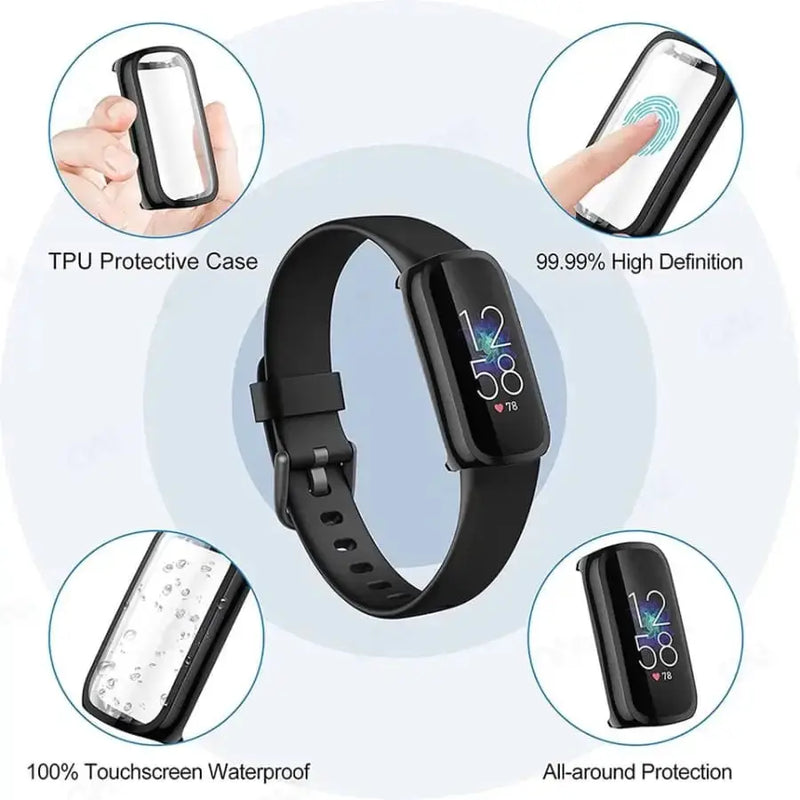 Habicare Watch case Protective Case for Fitbit Luxe (Black) Protective Case for Fitbit Luxe (Black)
