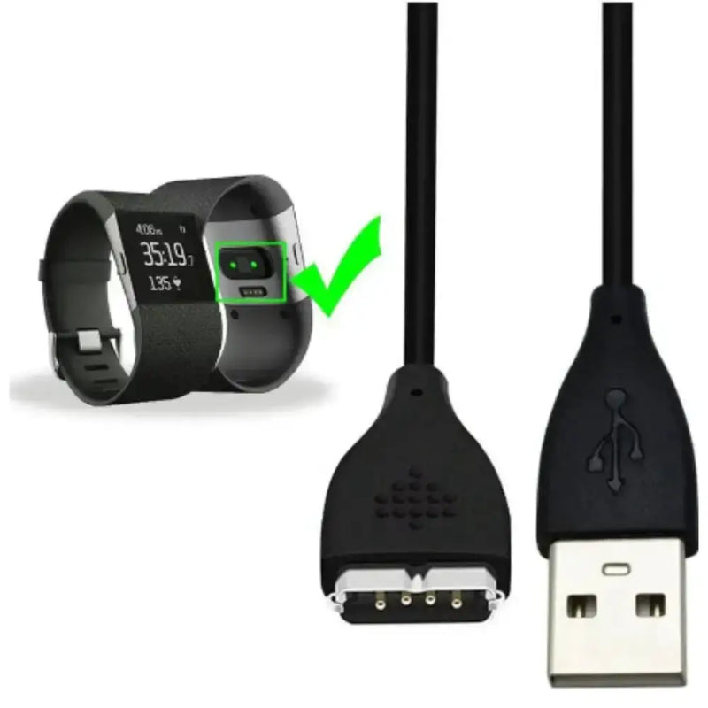 Habicare TWS Replacement USB Charger for Fitbit Surge Replacement USB Charger for Fitbit Surge