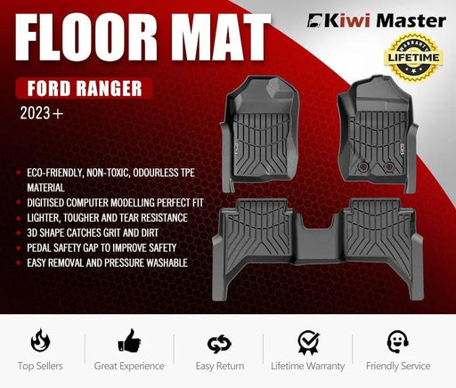 Kiwi Offroad KIWI MASTER 3D TPE Car Floor Mat for Ford Ranger 2023+ Kiwi Master 3D TPE Floor Mats For Ford Ranger 2023