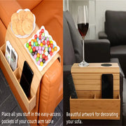 Foldable Bamboo Sofa Armrest Table with Cup Holder (2 colours available) – view 10