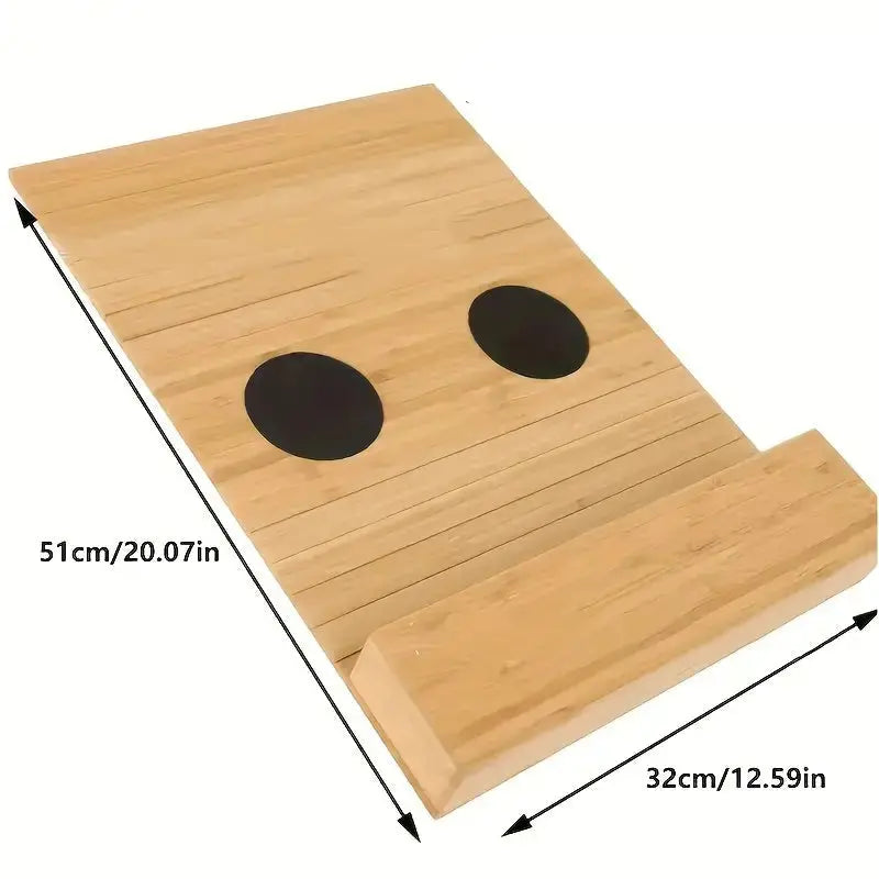 Foldable Bamboo Sofa Armrest Table with Cup Holder (2 colours available) – view 9