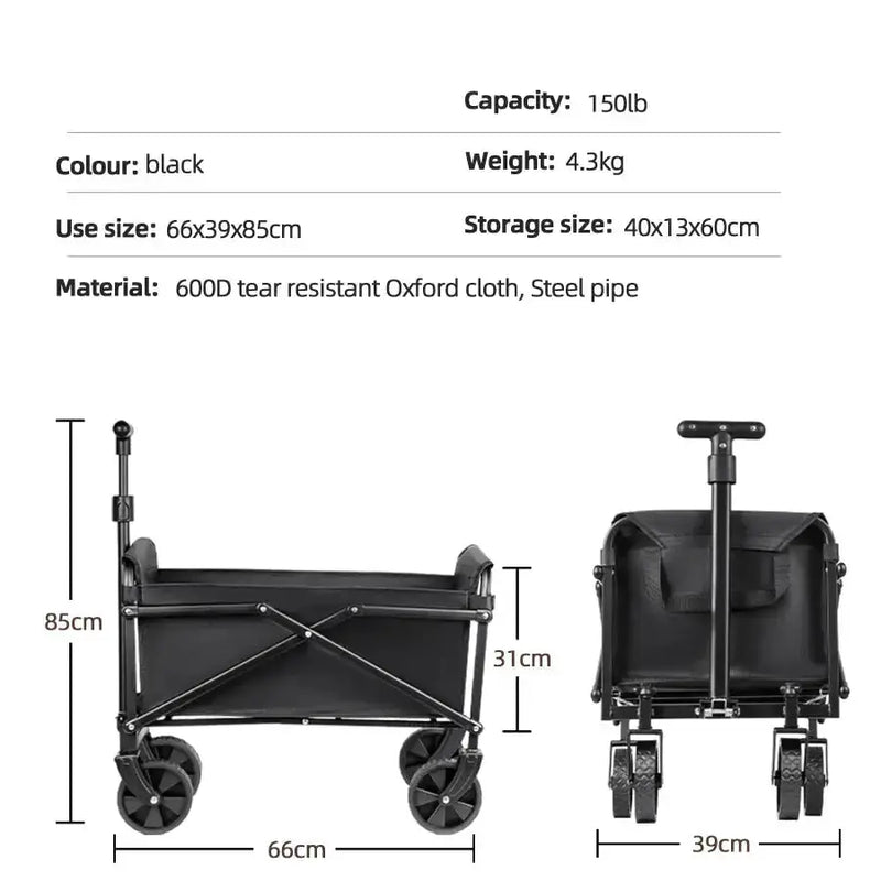 Habicare SS Foldable Portable Camping & Utility Cart – Heavy Duty Foldable Portable Camping & Utility Cart – Heavy Duty