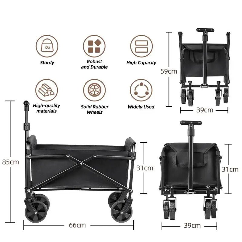 Habicare SS Foldable Portable Camping & Utility Cart – Heavy Duty Foldable Portable Camping & Utility Cart – Heavy Duty