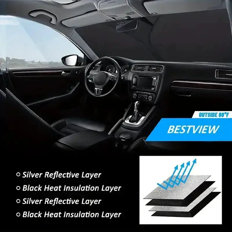 Habicare HBC Folding Car Window Sunshade Cover Folding Car Window Sunshade Cover