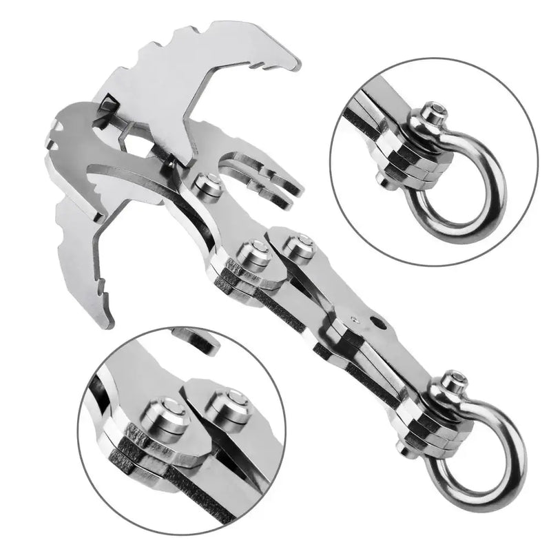 Folding Stainless Steel Grappling Hook – Outdoor Survival Tool – view 4