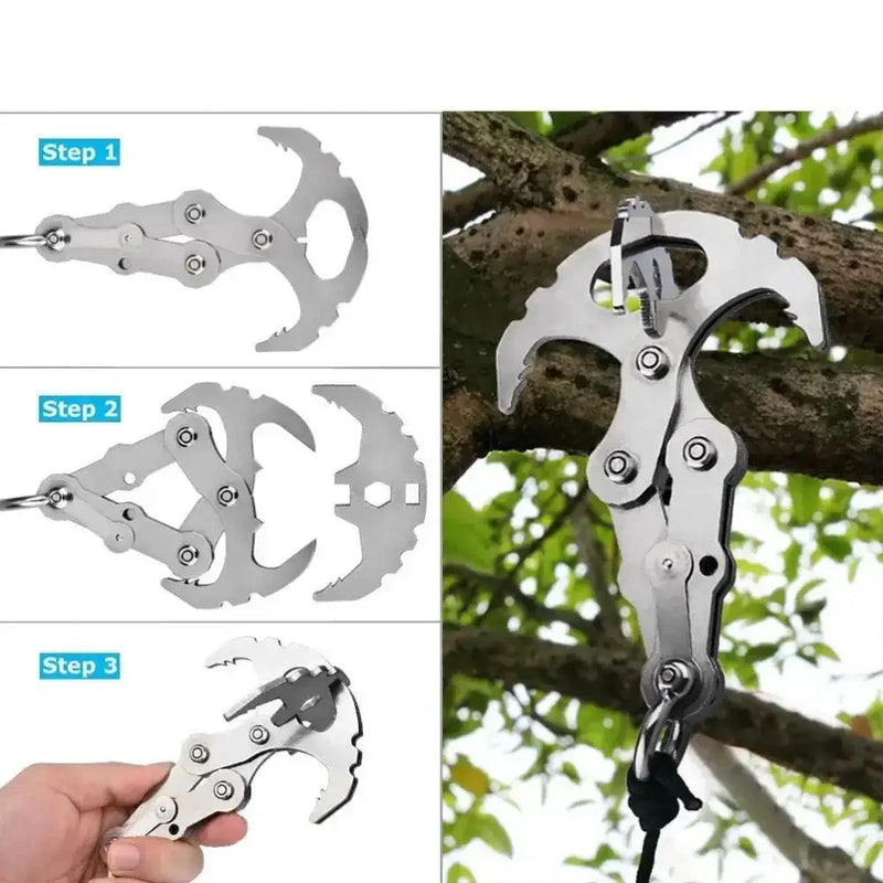 Folding Stainless Steel Grappling Hook – Outdoor Survival Tool – view 6