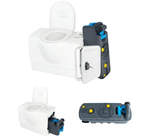 Bench Cassette Toilet Left Hand Portable RV Toilet With 14L Tank Wheels And Easy Flush – view 4