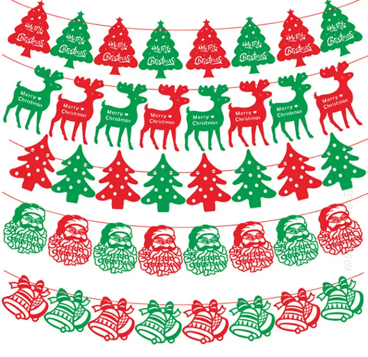 40PCS Merry Christmas Banner Decorations Bunting Sign – view 1