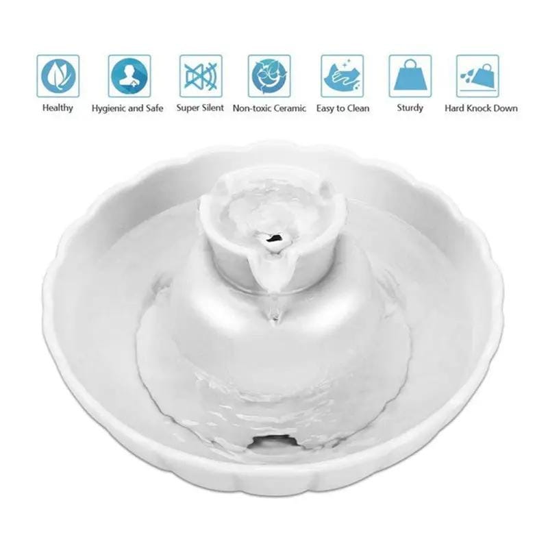 iPettie Ceramic Pet Drinking Fountain Water Cat – view 3
