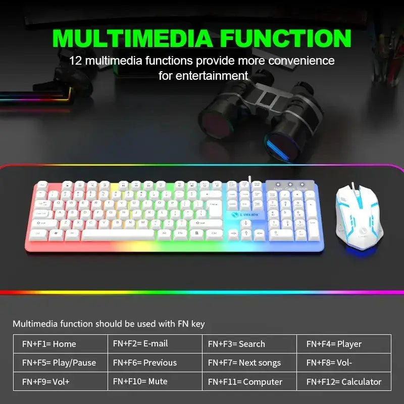 Habicare 9eight5 Gaming Keyboard & Mouse Combo – LED Backlight Gaming Keyboard & Mouse Combo – LED Backlight
