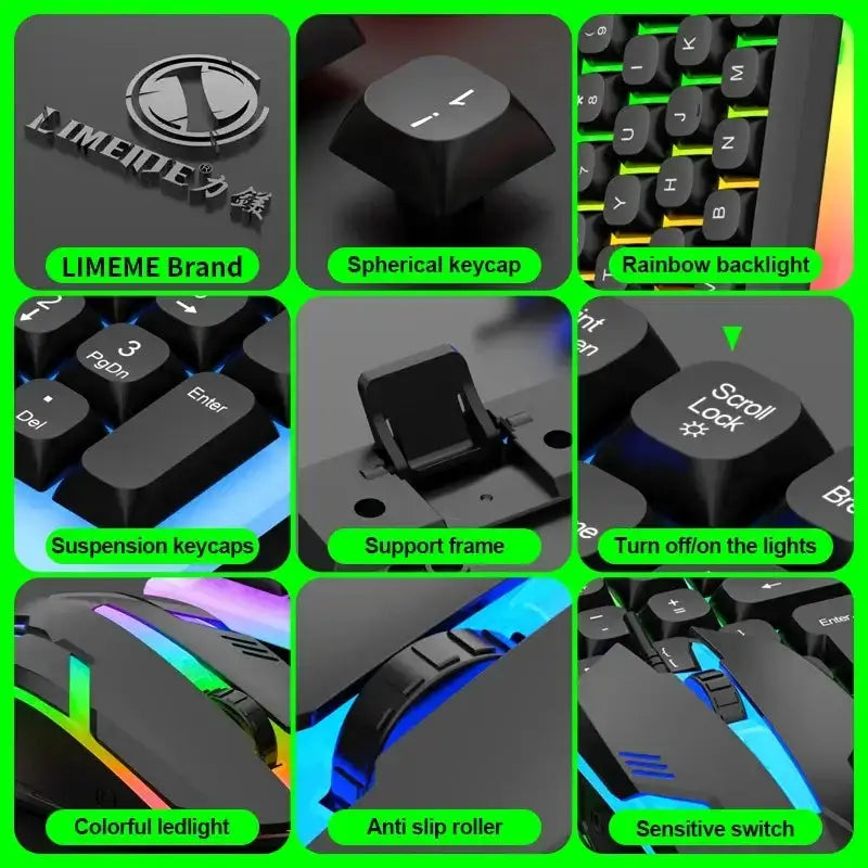 Habicare 9eight5 Gaming Keyboard & Mouse Combo – LED Backlight Gaming Keyboard & Mouse Combo – LED Backlight