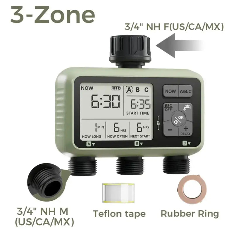 Habicare SS Garden Water Timer – 3-Outlet (6 types available) Garden Water Timer – 3-Outlet (6 types available)