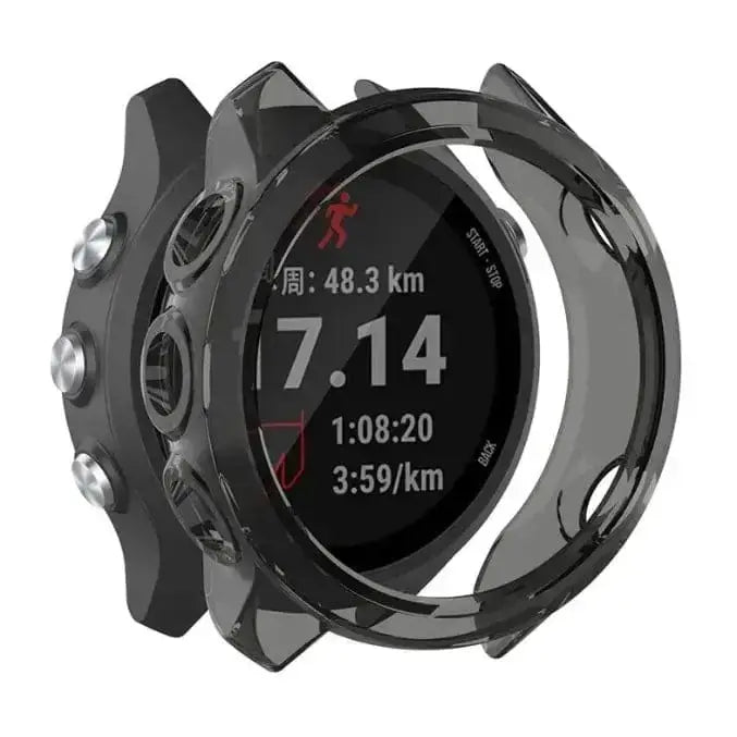 Habicare Watch case Protective Case for Garmin 245 (Transparent Black) Protective Case for Garmin 245 (Transparent Black)