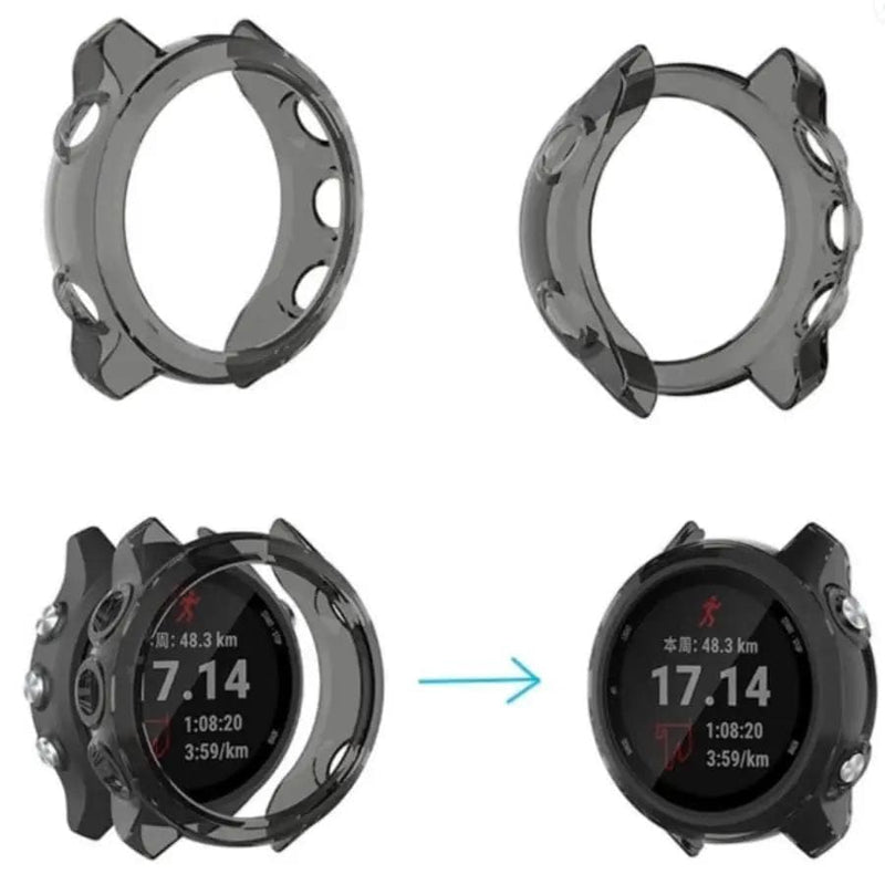 Clear Protective Case for Garmin Forerunner 645 Series (black)