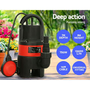 Giantz 750W Water Pump Dirty Submersible Sump Swim Pool Flooding Pond Clean – view 4