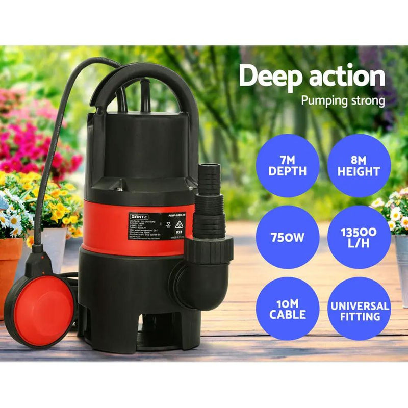 Giantz 750W Water Pump Dirty Submersible Sump Swim Pool Flooding Pond Clean – view 4