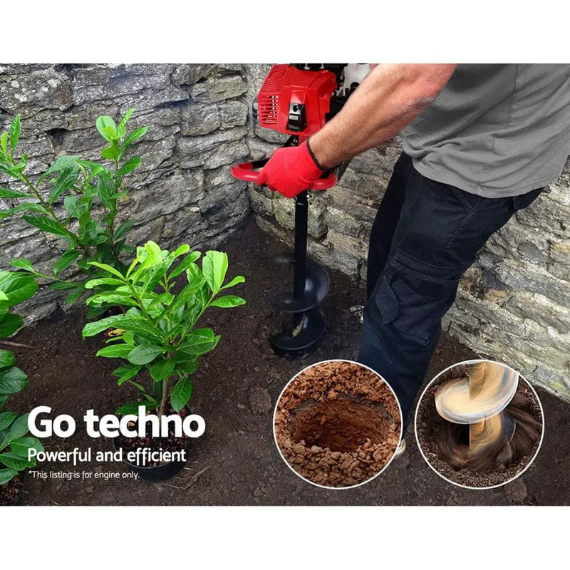 Giantz 80CC Petrol Post Hole Digger Motor Only Engine Red – view 3