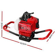 Giantz 80CC Petrol Post Hole Digger Motor Only Engine Red – view 2