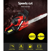 Giantz Chainsaw Petrol 52CC 20" Bar Commercial E-Start Pruning Chain Saw – view 5