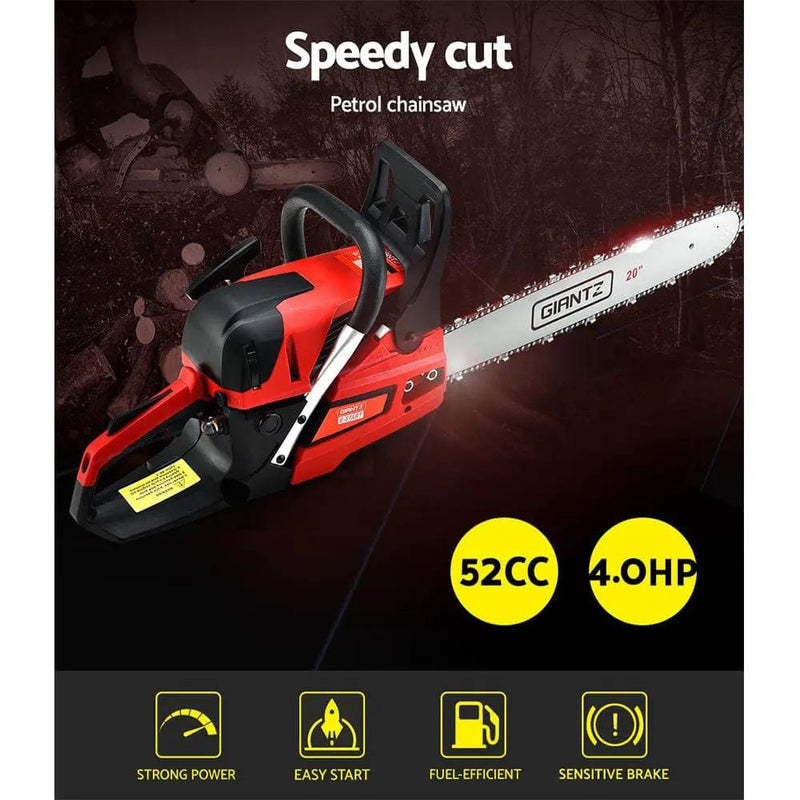 Giantz Chainsaw Petrol 52CC 20" Bar Commercial E-Start Pruning Chain Saw – view 5