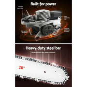 Giantz Chainsaw Petrol 52CC 20" Bar Commercial E-Start Pruning Chain Saw – view 6