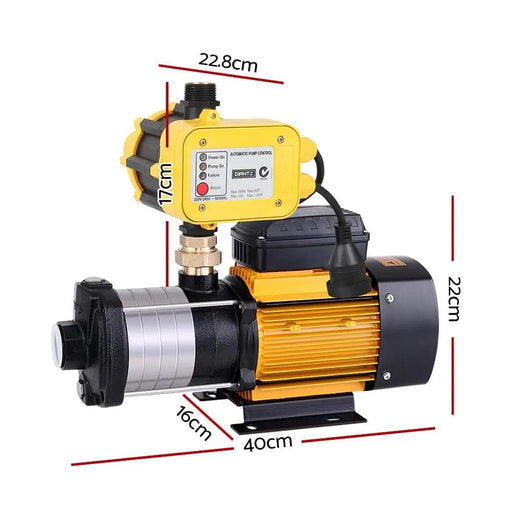 Giantz Garden Water Pump High Pressure 2000W 5-Stage Tank Irrigation Yellow – view 2
