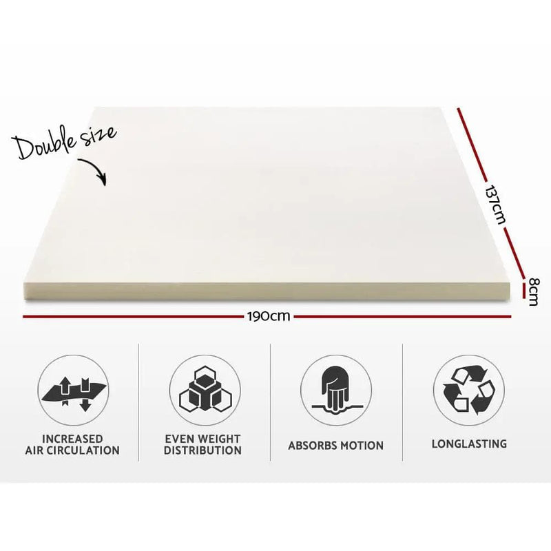 Giselle Bedding Memory Foam Mattress Topper 8cm Double – view 2