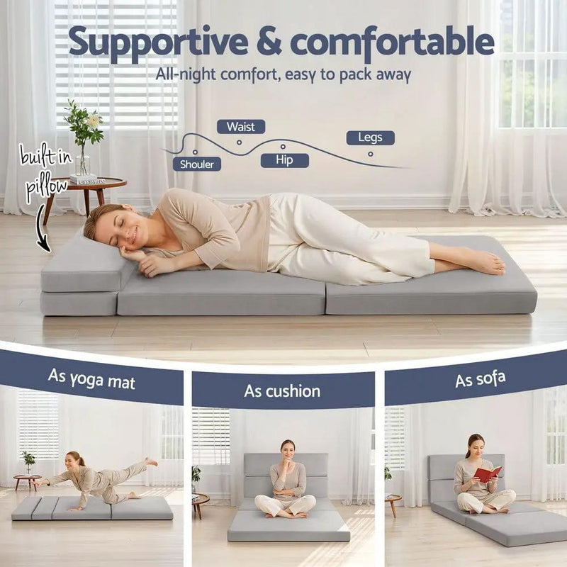 Giselle Foldable Mattress Folding Sofa Bed 4-fold Sleeping Camping Cushion Mat – view 3
