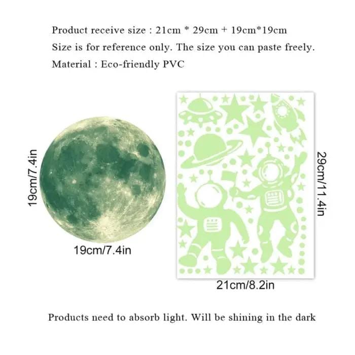 9eight5 3D Puzzle Glow in the Dark Space Themed Decals Glow in the Dark Space Themed Decals