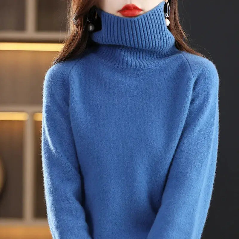 Women's 100% Merino Wool High Neck Sweater Top – view 28