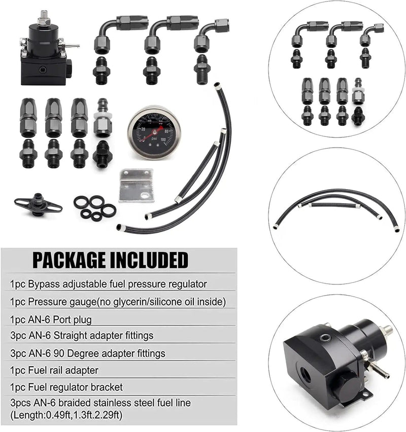 Universal Adjustable EFI Fuel Pressure Regulator Kit – view 3