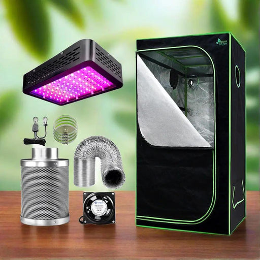 GREEN FINGERS GROW 1000W Full Spectrum LED Grow Tent Kit – 80x80x160cm w/ 4" Vent Fan – view 1