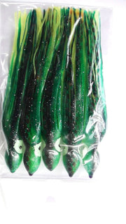 Sea fish Lure Octopus Skirt 6"  Green/Yellow  5pk Octopus Skirt Sea Fish Green Yellow 6in 5 Pack