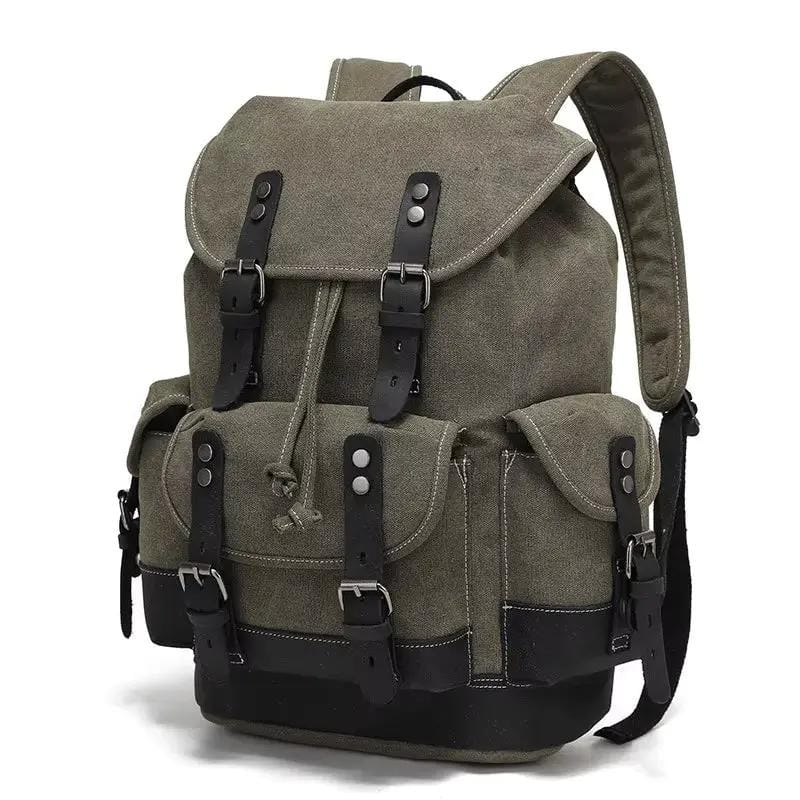 Waxed Canvas Leather Backpack — Retro Heritage Rucksack | Travel & Adventure Pack – view 2