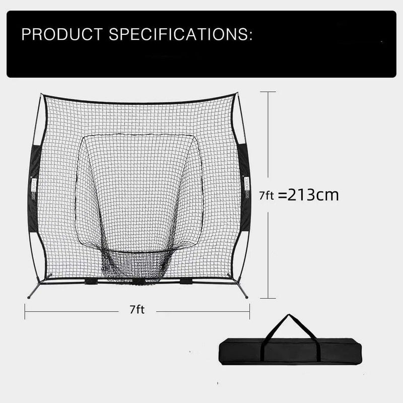 213x213cm Baseball Backstop Softball Practice Net with Carry Bag – view 4