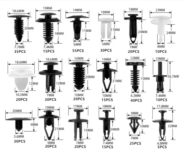415pcs Car Body Push Retainer Pin Rivet Trim Plastic Clips – view 2