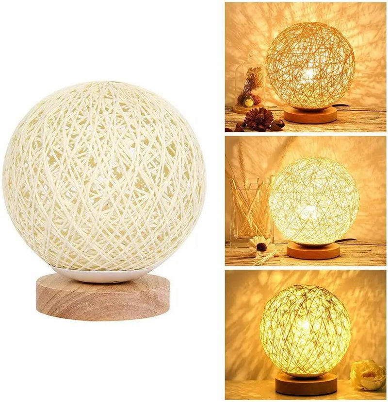 Rattan LED Table Desk Bedside Night Light Lamp 15cm – view 1