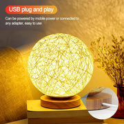Rattan LED Table Desk Bedside Night Light Lamp 15cm – view 4