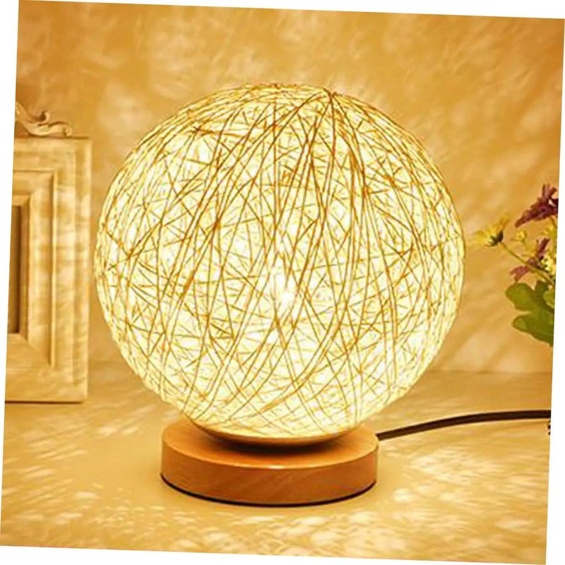 Rattan LED Table Desk Bedside Night Light Lamp 15cm – view 9