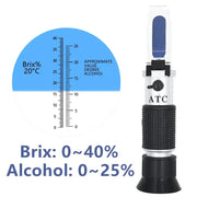 Handheld 0–40% Sugar & 0–25% Alcohol Refractometer (available with or without box) – view 5