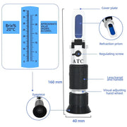 Handheld 0–40% Sugar & 0–25% Alcohol Refractometer (available with or without box) – view 2