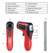 Habicare HBC Handheld Digital Tachometer Habicare Digital Laser Tachometer for RPM Measurement