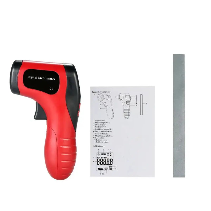 Habicare HBC Handheld Digital Tachometer Habicare Digital Laser Tachometer for RPM Measurement