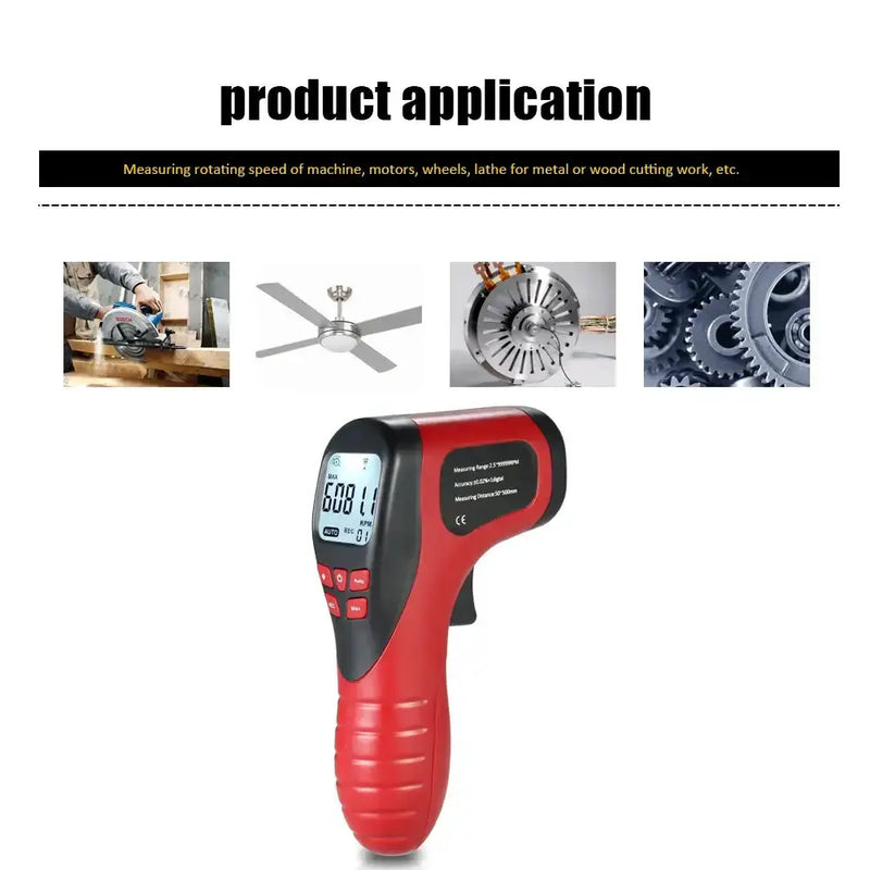 Habicare HBC Handheld Digital Tachometer Habicare Digital Laser Tachometer for RPM Measurement